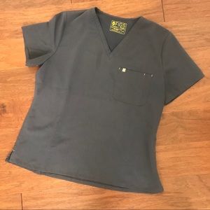 Figs Grey Scrub Top